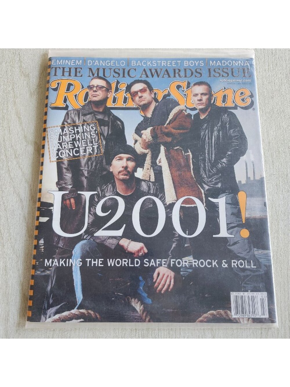 Rolling Stone U2 U2001 January 2001 Issue 860 Smashing Pumpkins Eminem Madonna